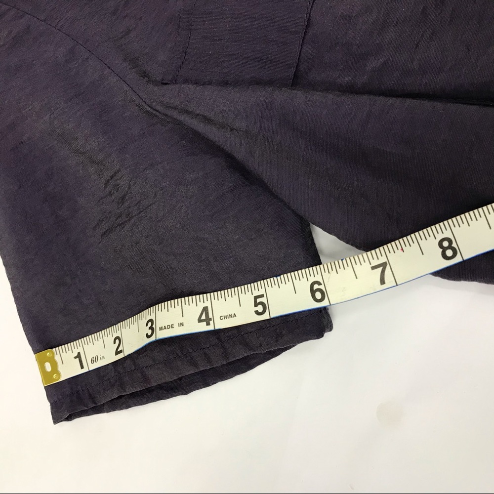 Asymmetrical Dark Purple Short Sleeve Blouse - Picture 9 of 11